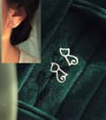Miniatyrbilde 2 av 4: 925 Sterling Silver Cute Kitty Cat Polished Stud Earrings Womens Jewellery Gifts
