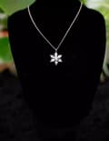 Miniatyrbilde 3 av 5: Clear Cubic Zircon Snowflake 925 Sterling Silver Chain Necklace Women Jewellery