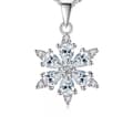 Miniatyrbilde 4 av 5: Clear Cubic Zircon Snowflake 925 Sterling Silver Chain Necklace Women Jewellery