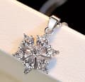 Miniatyrbilde 5 av 5: Clear Cubic Zircon Snowflake 925 Sterling Silver Chain Necklace Women Jewellery