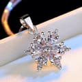 Miniatyrbilde 2 av 5: Clear Cubic Zircon Snowflake 925 Sterling Silver Chain Necklace Women Jewellery