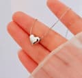 Miniatyrbillede 1 af 4: Matte Heart 925 Sterling Silver Chain Necklace Jewellery Wife Womens Love Gifts