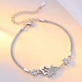 Miniatyrbilde 2 av 4: 925 Sterling Silver Double Layer Star Linked Charm Bracelet Women Jewellery Gift