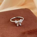 Miniatyrbilde 3 av 7: Vintage Retro Crystal Bow Adjustable Ring 925 Sterling Silver Womens Men Gift UK
