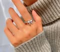 Miniatyrbilde 6 av 7: Vintage Retro Crystal Bow Adjustable Ring 925 Sterling Silver Womens Men Gift UK