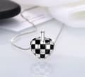 Miniatyrbilde 4 av 4: Checkerboard Heart 925 Sterling Sliver Pendant Chain Necklace Women Jewellery UK