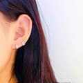 Miniatyrbilde 3 av 3: 925 Sterling Silver Double Huggie Hoop Stud Earrings Womens Girls Jewellery Gift