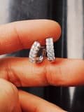 Miniatyrbilde 1 av 3: 925 Sterling Silver Double Huggie Hoop Stud Earrings Womens Girls Jewellery Gift