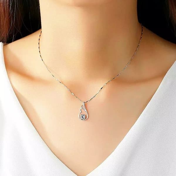 Crystal Wing 925 Sterling Silver Pendant Necklace Womens Jewellery Love Gifts