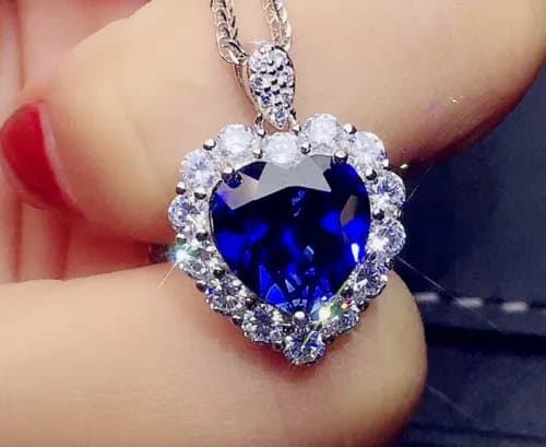 Heart Crystal Stone Pendant 925 Sterling Silver Chain Necklace Womens Jewellery