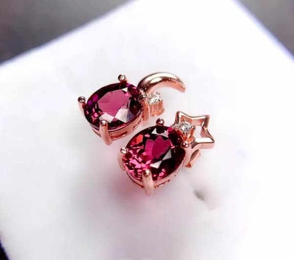 Red Moon Star Ear Stud Earrings 925 Sterling Silver Womens Jewellery Xmas Gifts