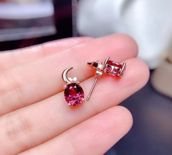 Red Moon Star Ear Stud Earrings 925 Sterling Silver Womens Jewellery Xmas Gifts