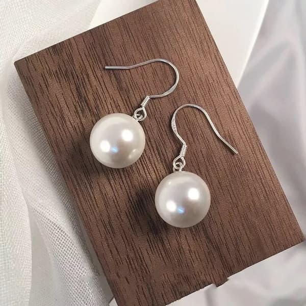 925 Sterling Silver Pearl Drop Hook Earrings Women Girls Jewellery Gifts New UK