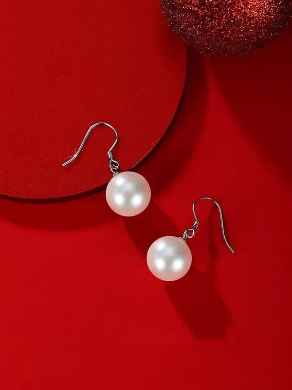 925 Sterling Silver  Pearl Drop Hook Earrings Women Girls Jewellery Gifts New UK