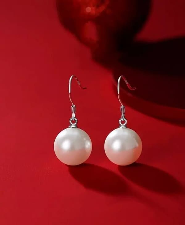 925 Sterling Silver Pearl Drop Hook Earrings Women Girls Jewellery Gifts New UK