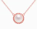 Miniatyrbilde 4 av 4: Round Pearl Pendant 925 Sterling Silver Chain Necklace Women Girl Jewellery Gift