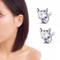 Miniatyrbillede 1 af 5: 925 Sterling Silver Halloween Demon Stud Earrings Women Girls Jewellery Gift UK