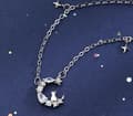 Miniatyrbilde 2 av 4: Women Moon Star Cat Pendant Chain Necklace 925 Sterling Silver Jewellery Gift UK