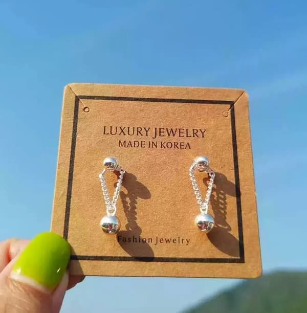 Women Girls 925 Sterling Silver Bead Dangle Drop Stud Earrings Jewellery Gift UK
