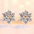 Miniatyrbilde 1 av 7: Swirl Crystal Flower Earrings Stud 925 Sterling Silver Women Girl Jewellery gift
