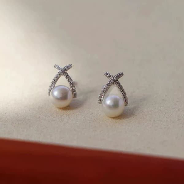 925 Sterling Silver Beautiful Swirl Pearl Stud Earrings Women Girls Jewellery UK
