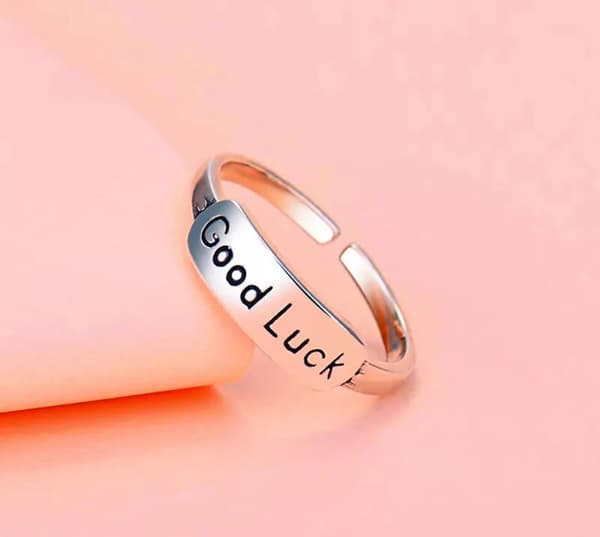 Vintage Good Luck 925 Sterling Silver Adjustable Ring Plt Womens Jewellery Gift
