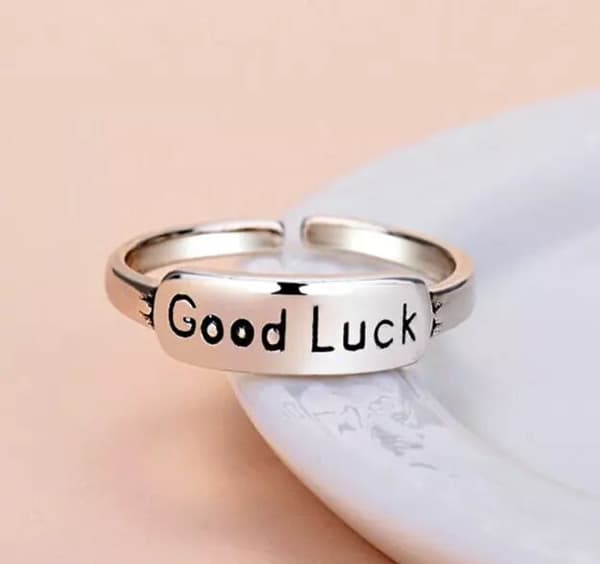 Vintage Good Luck 925 Sterling Silver Adjustable Ring Plt Womens Jewellery Gift