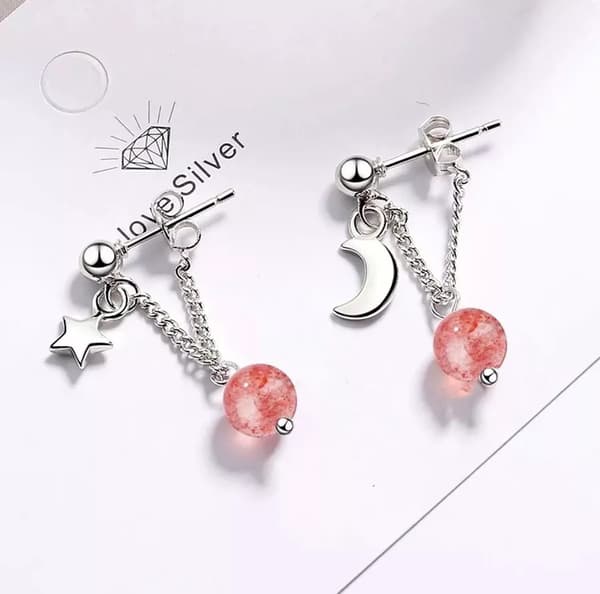 925 Sterling Silver Star Moon Dangle Drop Stud Earrings Women Girls Jewellery UK