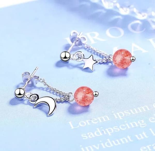925 Sterling Silver Star Moon Dangle Drop Stud Earrings Women Girls Jewellery UK