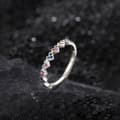 Miniatyrbilde 5 av 9: 925 Sterling Silver Mini Colourful Heart Adjustable Ring Women Girl Jewellery UK