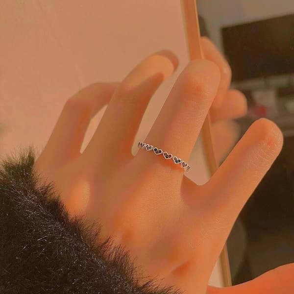 925 Sterling Silver Mini Colourful Heart Adjustable Ring Women Girl Jewellery UK