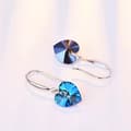 Miniatyrbillede 3 af 4: Ocean Heart Blue Drop Hook Stud Earrings 925 Sterling Silver Womens Jewellery UK