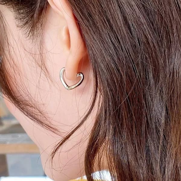 Womens Girls 925 Sterling Silver Love Heart Hoop Earrings Jewellery Gift UK