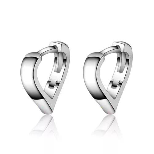 Womens Girls 925 Sterling Silver Love Heart Hoop Earrings Jewellery Gift UK