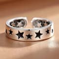 Miniatyrbild 1 av 4: Retro Moon Star Adjustable Ring 925 Sterling Silver Plt Women Mens Jewellery UK