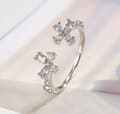 Miniatyrbilde 2 av 3: 925 Sterling Silver Double Butterfly Adjustable Ring Womens Girls Jewellery Gift