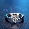 Miniatyrbild 3 av 9: Crystal Twist Heart 925 Sterling Silver Adjustable Ring Women Girls Jewellery UK
