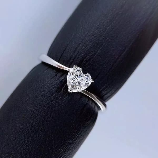 Crystal Twist Heart 925 Sterling Silver Adjustable Ring Women Girls Jewellery UK