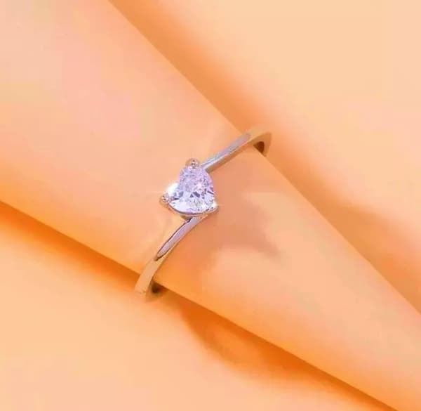 Crystal Twist Heart 925 Sterling Silver Adjustable Ring Women Girls Jewellery UK
