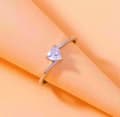 Miniatyrbild 7 av 9: Crystal Twist Heart 925 Sterling Silver Adjustable Ring Women Girls Jewellery UK