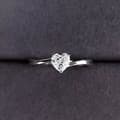 Miniatyrbild 8 av 9: Crystal Twist Heart 925 Sterling Silver Adjustable Ring Women Girls Jewellery UK