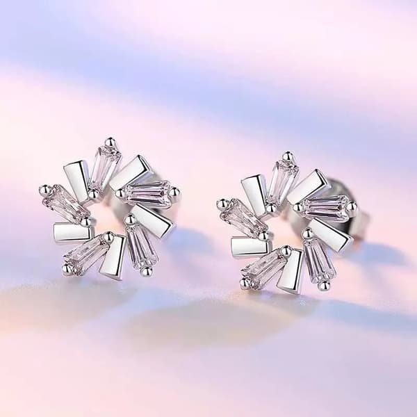 925 Sterling Silver Full Stone Swirl Stud Earrings Women Girls Jewellery Gift UK