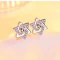 Miniatyrbilde 1 av 5: 925 Sterling Silver Hexagram Star Stud Earrings Womens Girls Jewellery Love Gift