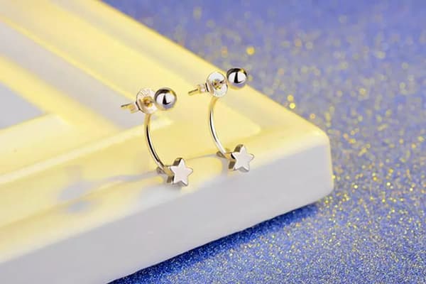 925 Sterling Silver Star Bead Stud Earrings Womens Girls Jewellery Love Gifts UK