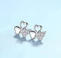 Miniatyrbilde 3 av 5: Crystal Clover Stone Stud Earrings 925 Sterling Silver Women’s Jewellery Gift UK