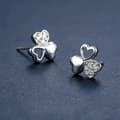 Miniatyrbilde 1 av 5: Crystal Clover Stone Stud Earrings 925 Sterling Silver Women’s Jewellery Gift UK