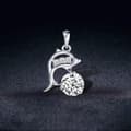 Miniatyrbild 1 av 4: Crystal Dolphin Pendant 925 Sterling Silver Chain Necklace Womens Jewellery Gift