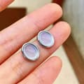 Miniatyrbilde 1 av 4: 925 Sterling Silver Oval Moon Stone Stud Earrings Womens Girls Jewellery Gift UK