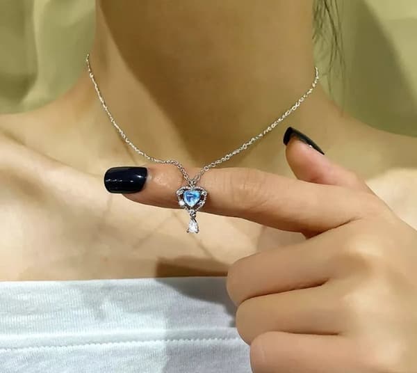 Moonstone Heart Water Drop 925 Sterling Silver Necklace Womens Jewellery Gifts