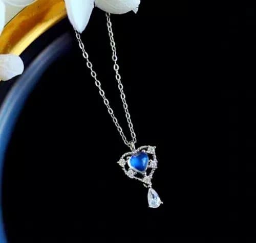 Moonstone Heart Water Drop 925 Sterling Silver Necklace Womens Jewellery Gifts